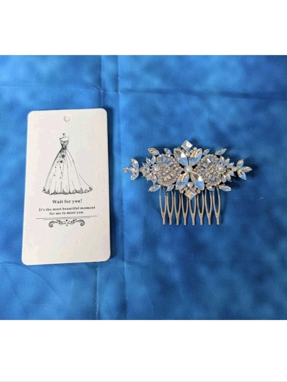 Silver Tone Crystal Design Hair Comb Accessory Wedding Formal Cosplay OSFM NIB